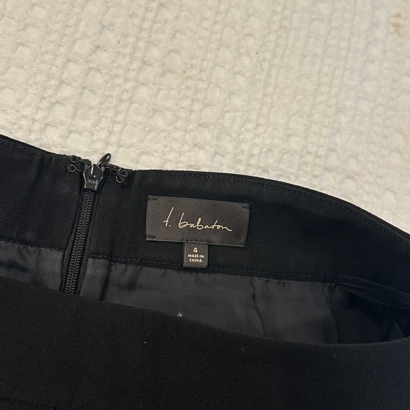 Babaton Black Pencil Skirt Knee-Length with Slit - Picture 2 of 3